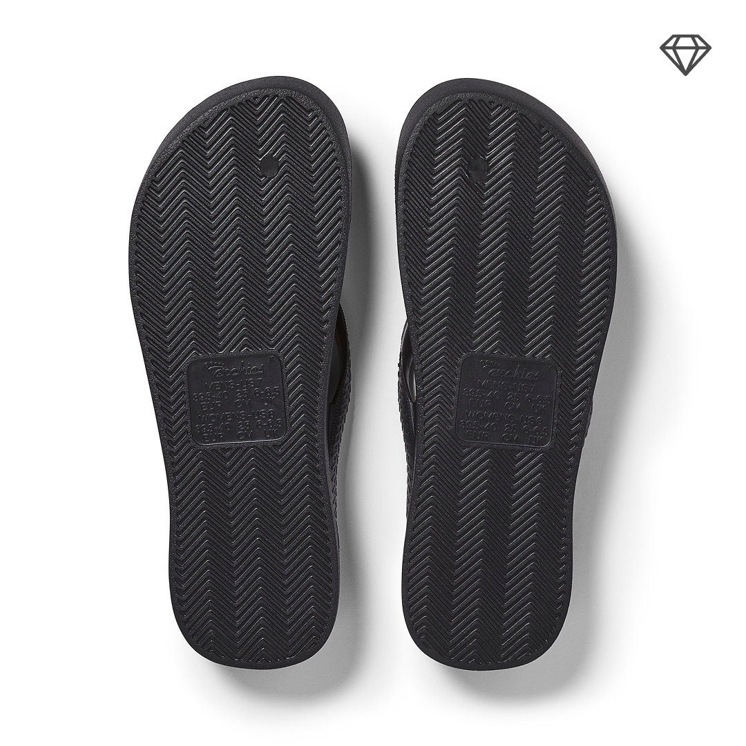 Arch Support Flip Flops – Classic – Crystal Black