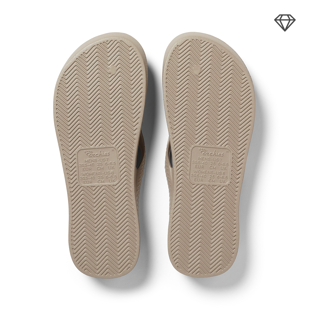 Arch Support Flip Flops – Classic – Crystal Taupe