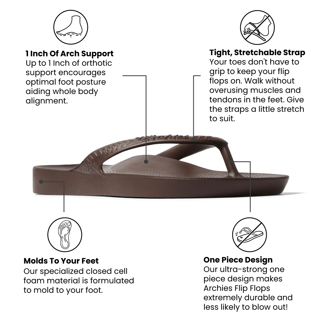 Arch Support Flip Flops – Classic – Brown