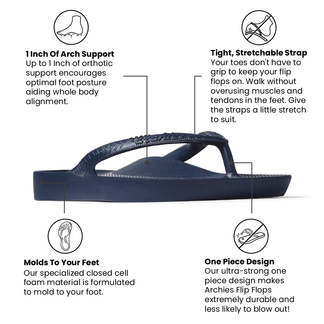 Arch Support Flip Flops – Classic – Navy
