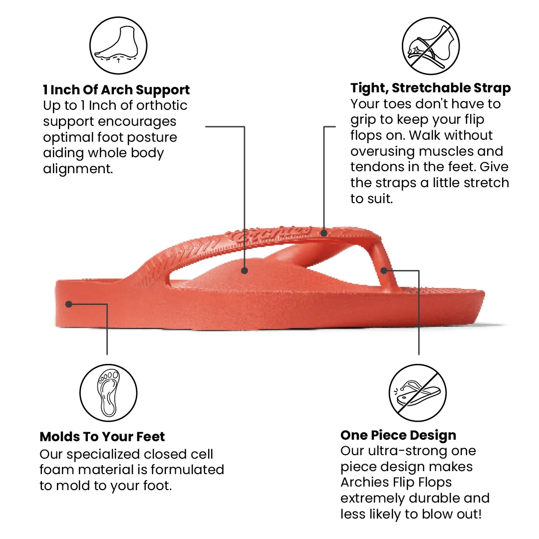 Arch Support Flip Flops – Classic – Coral