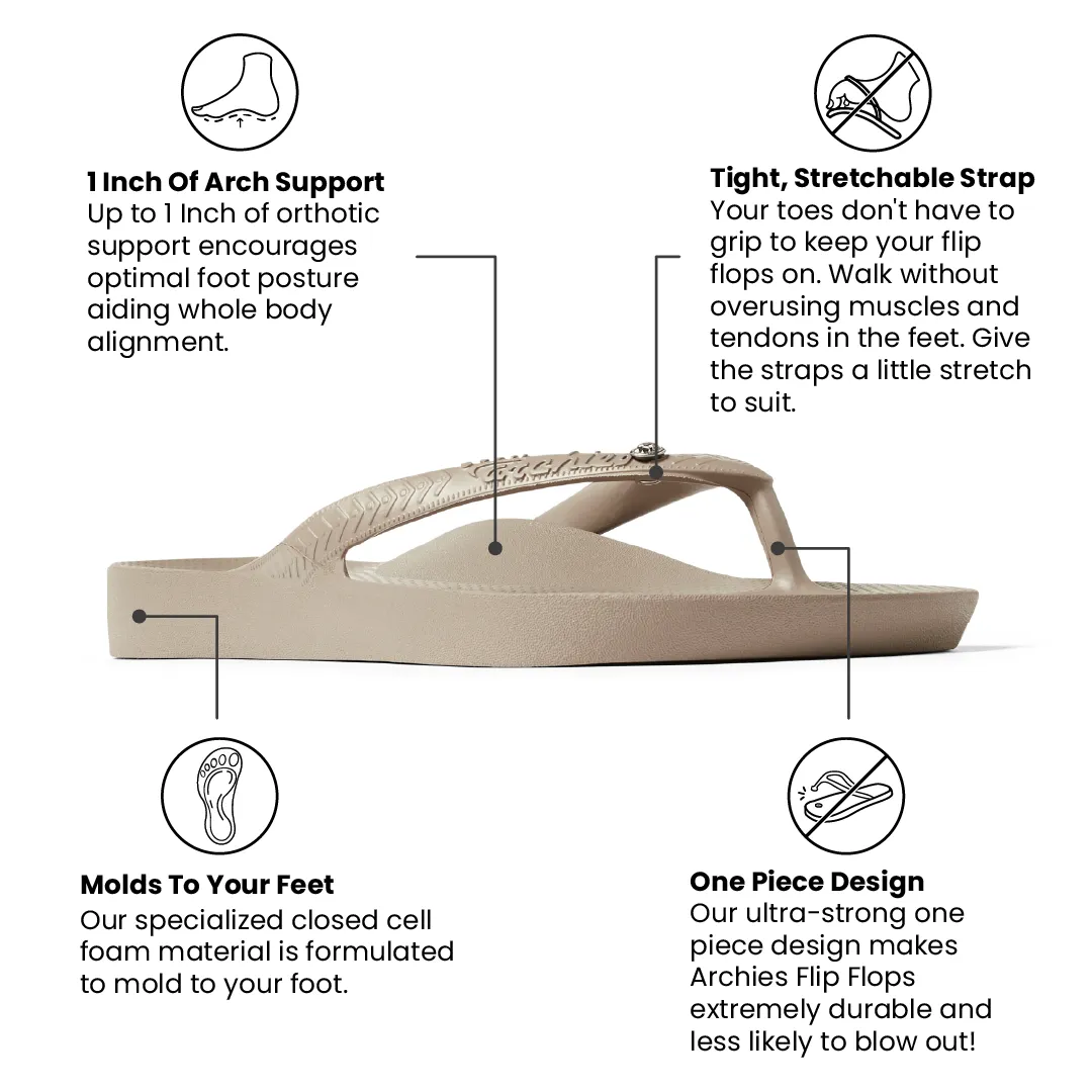 Arch Support Flip Flops – Classic – Crystal Taupe