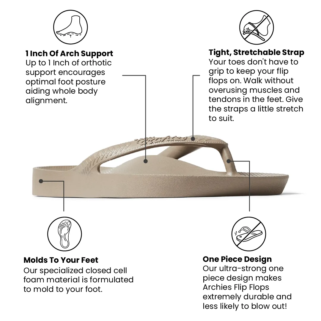 Arch Support Flip Flops – Classic – Taupe