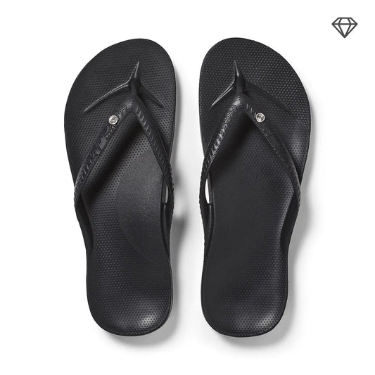 Arch Support Flip Flops – Classic – Crystal Black