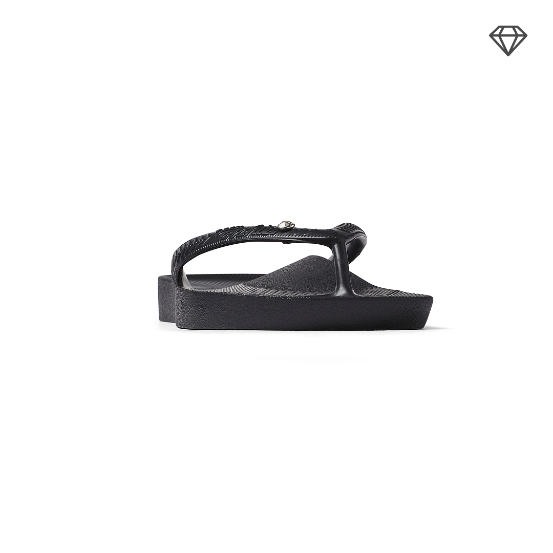 Arch Support Flip Flops – Classic – Crystal Black
