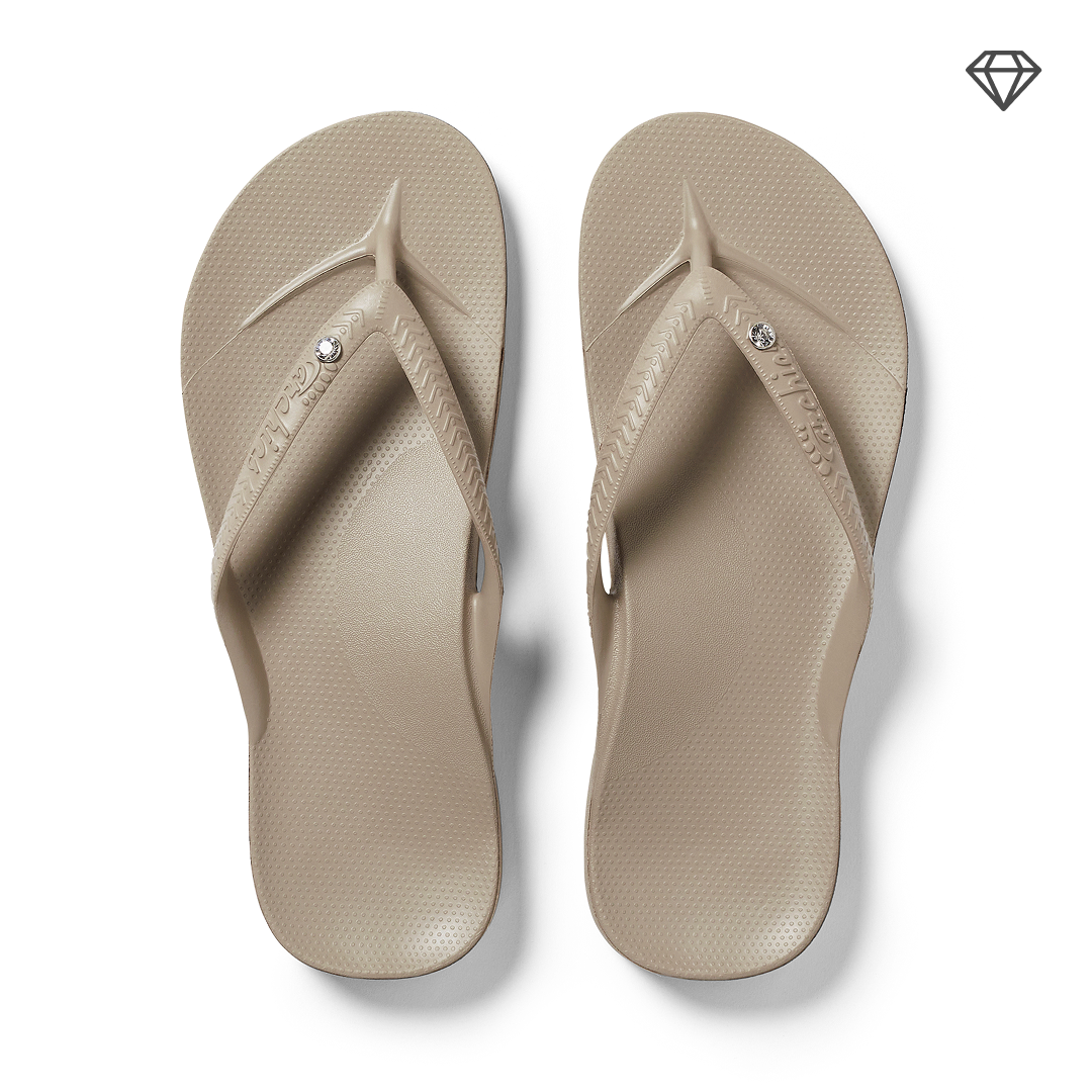 Arch Support Flip Flops – Classic – Crystal Taupe