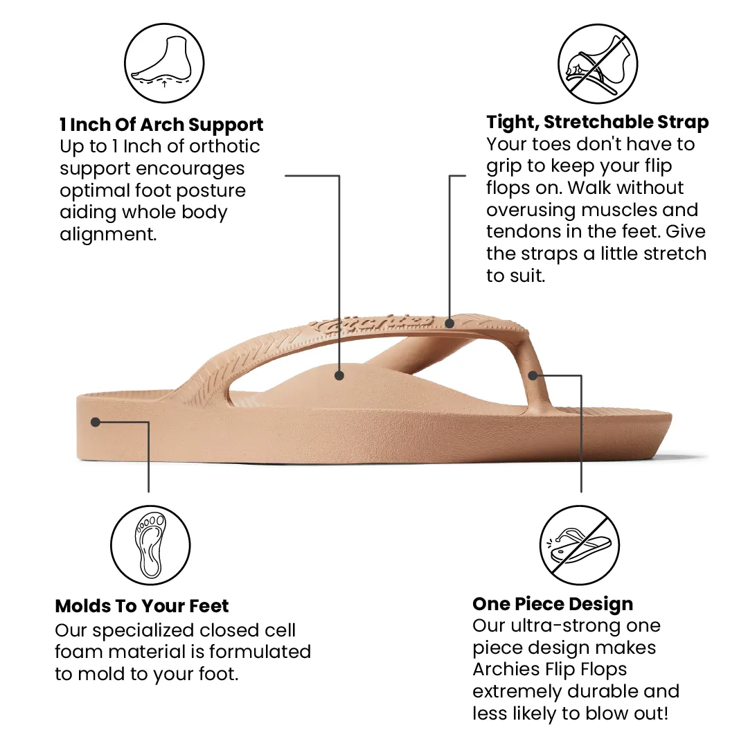 Arch Support Flip Flops – Classic – Tan