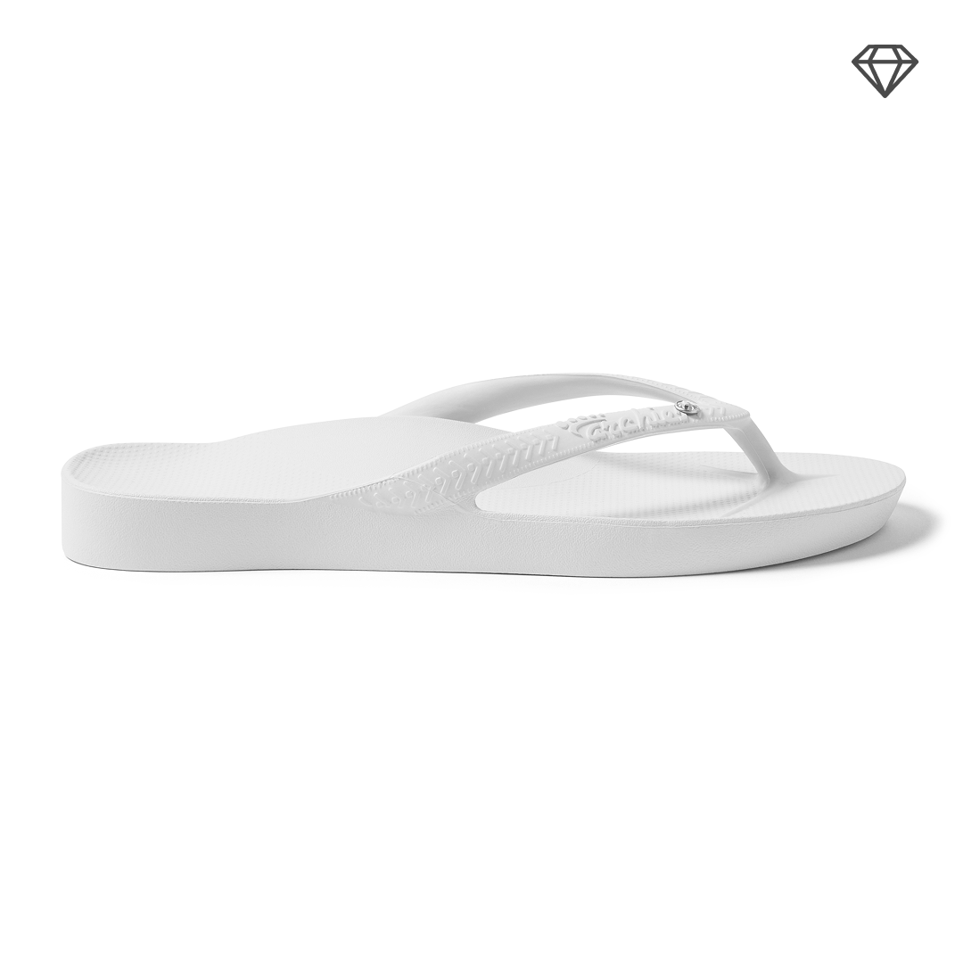 Arch Support Flip Flops – Classic – Crystal White