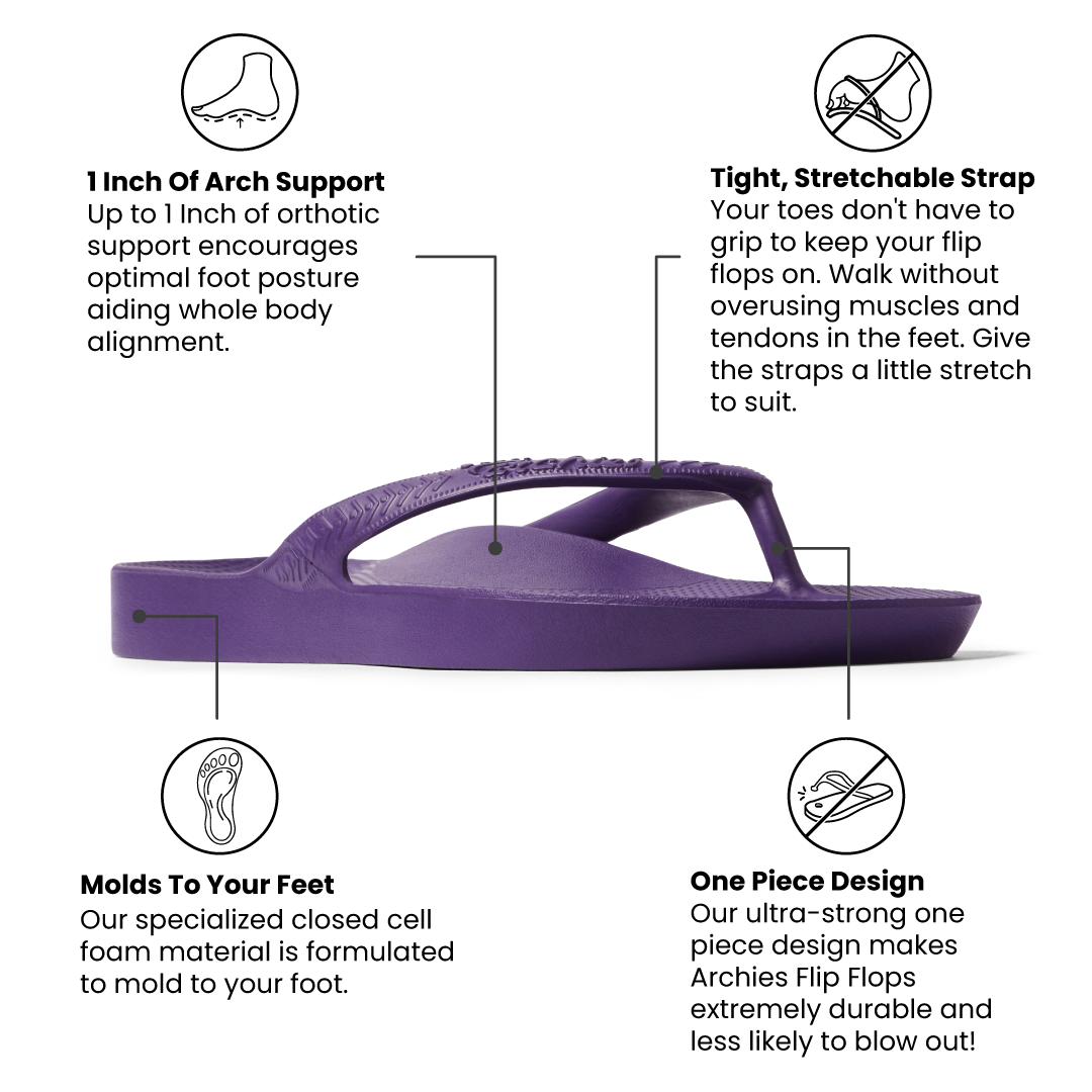 Arch Support Flip Flops – Classic – Acai Purple