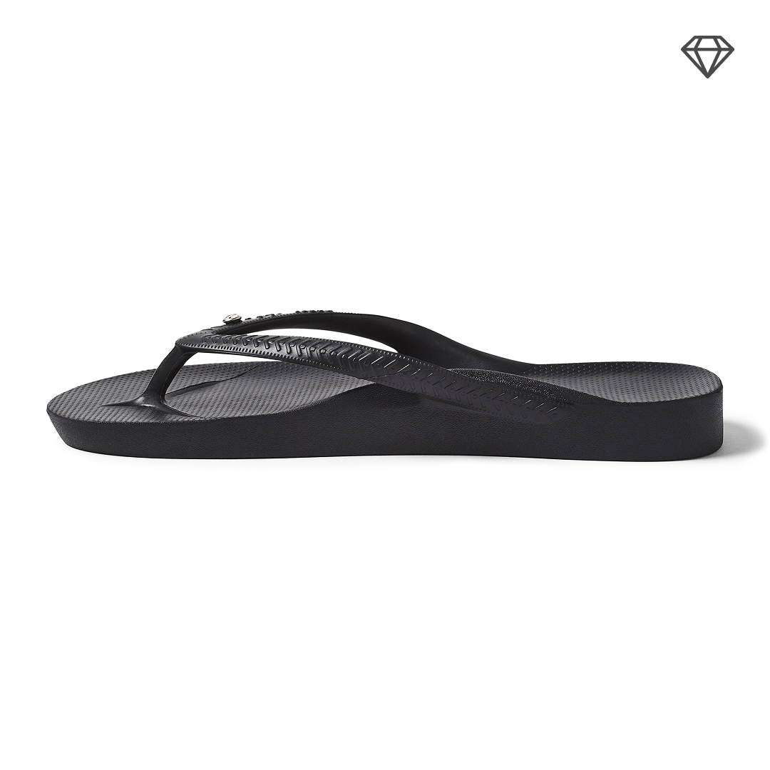 Arch Support Flip Flops – Classic – Crystal Black
