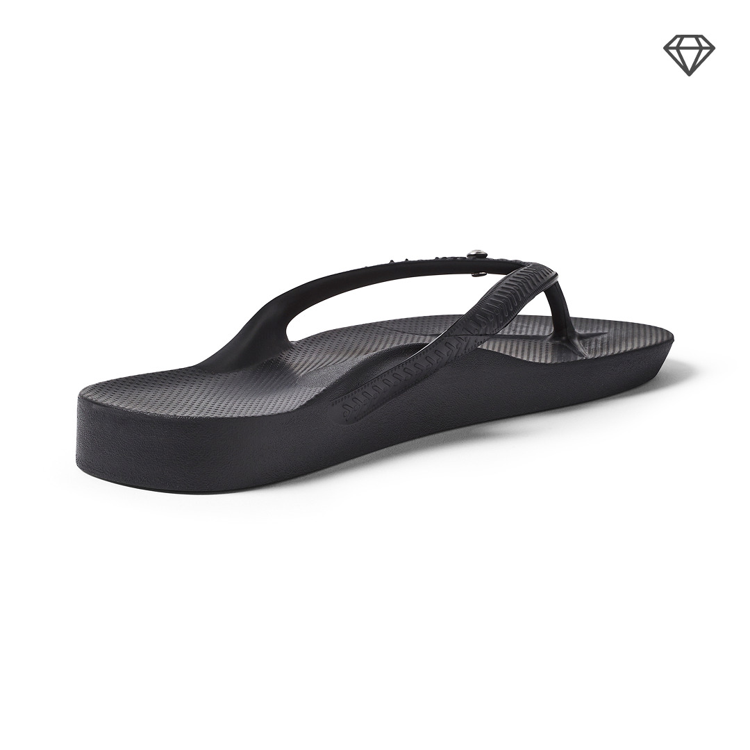 Arch Support Flip Flops – Classic – Crystal Black